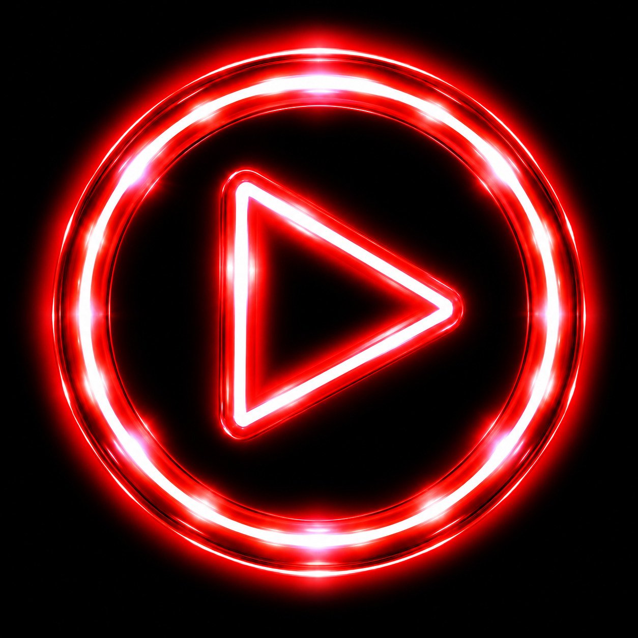 MHM Music red neon play button